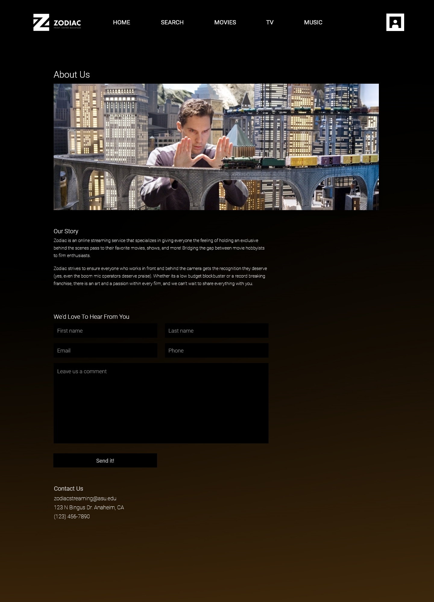 About Us page