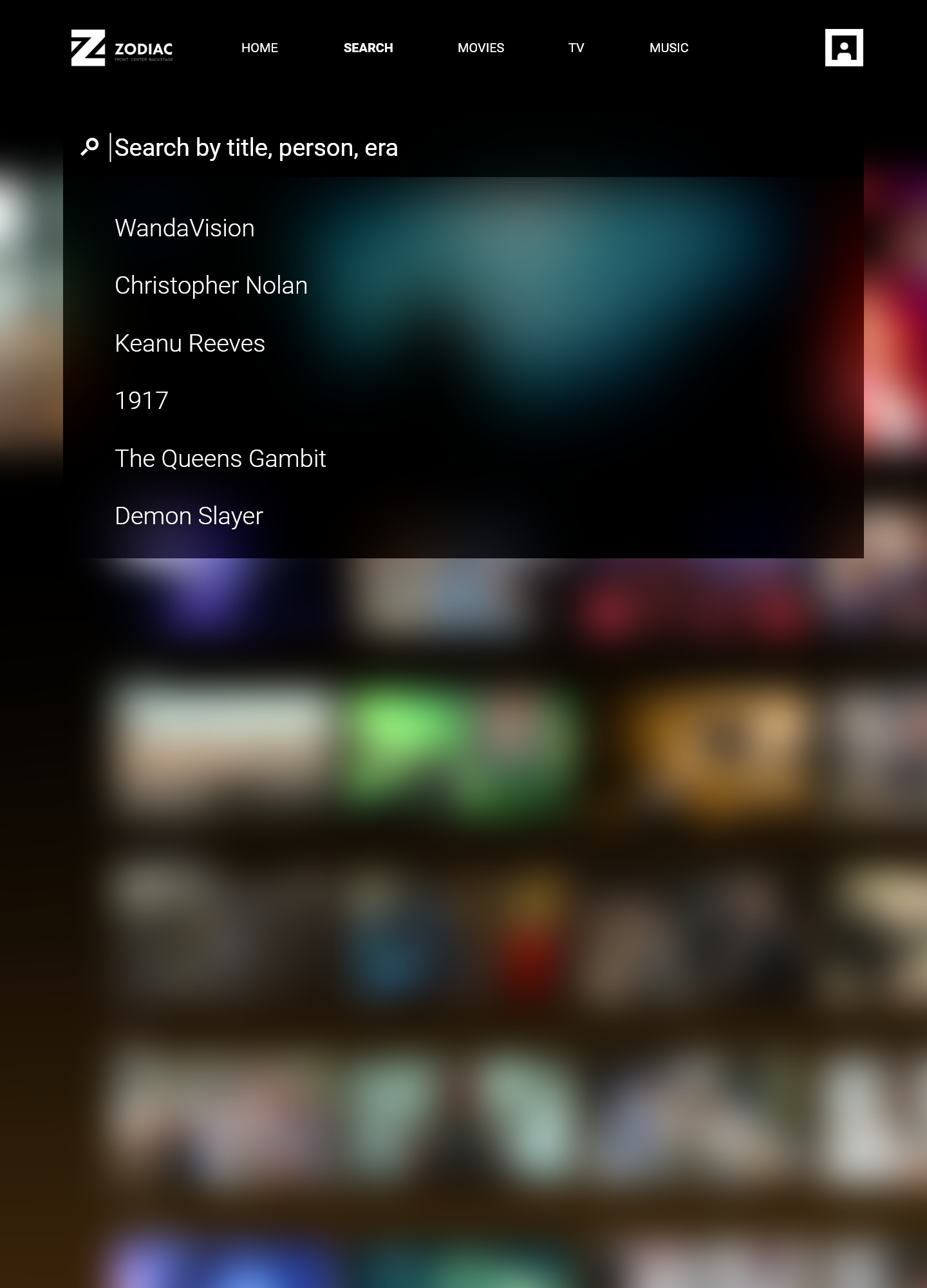 Homepage Searchbar